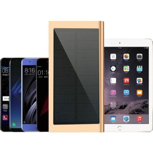 Solar 20000mah Power Bank Battery 2 USB LED Powerbank Portable Mobile phone Solar Charger for Xiaomi mi iphone XS 8plus iPad PSP