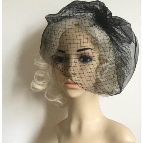 Wedding Race Bridal Birdcage Netting Face Veil Fascinator Black Hair Cip