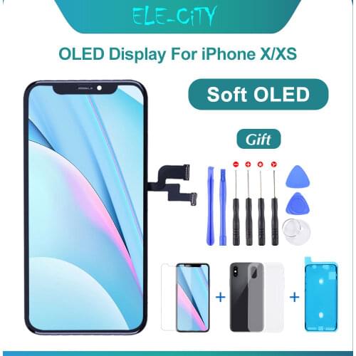 Soft OLED For iPhone X XS Display With 3D Touch Screen Digitizer Assembly Replacement Support True Tone Function Send Free Gift