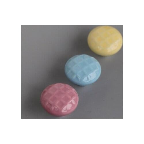 1PCS Single hole Round Solid Color Ceramic Cabinet Handles and Knobs Kids Room Wardrobe Drawer Door Pulls Furniture Hardware