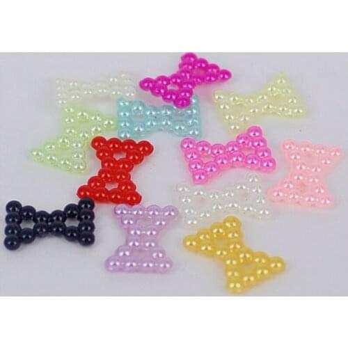 Mix color 1000pcs 9*12mm Imitation ABS Bowknot Shape Pearl Beads For DIY Scrapbook Jewelry Phone Art