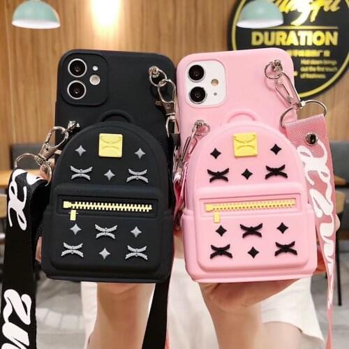 For Mate 40 10 20 20x 30 Cases 3D Cute Wallet DIY Lanyard phone Case For Huawei P40 Lite E P30 P20 pro P10 Plus Soft Bags Cover