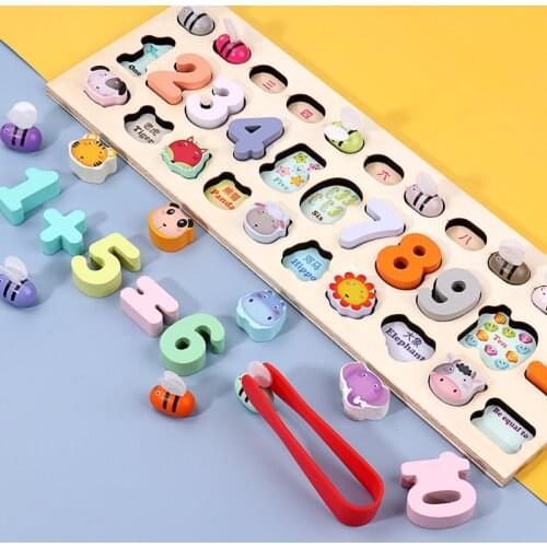 Under 14 Years Children Wooden Animal Fishing Toy Game Kids 3d Fish Baby Kids Educational Toys Outdoor Funny Boys Girl Gifts