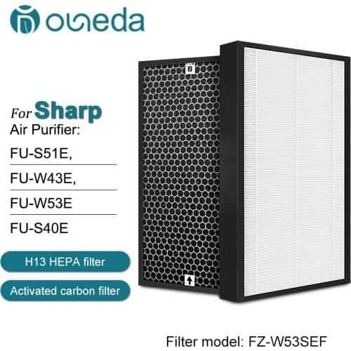 Sharp air Purifier FU-S51E FU-W43E FU-W53E FU-S40E sharp air filter fz FZ-W53SEF H13 Hepa Filter Air Purifiers Spare Parts 2pcs