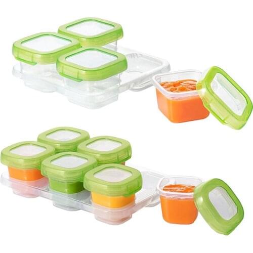 Baby PP Material Food Containers Mini Weaning Freezing Pots Boxes Cube Freezer Storage Box
