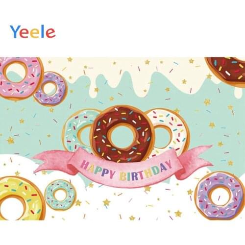 Donuts Candy Cake Ice Cream Cheese Biscuit Chocolate Baby Shower Birthday Party Backdrop Photography Background For Photo Studio