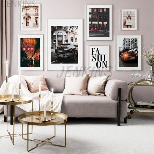 Canvas Painting Paris Luxury Fashion Shop Nordic Posters And Prints Wall Pictures For Living Room Club Bar Racing Car Wall Art