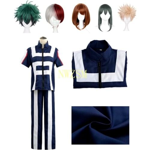 Anime My Hero Academia Midoriya Izuku Todoroki Shouto School Uniform Gym Suit Cosplay Costume