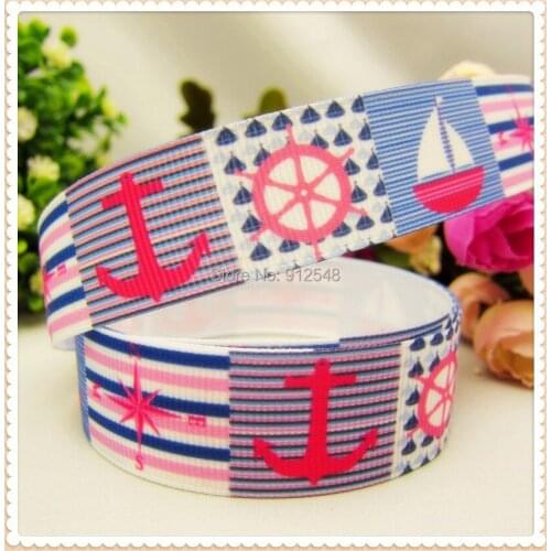 MD61722, 22mm Ocean series Printed grosgrain ribbon, DIY handmade materials, headwear accessories, wedding gift wrap