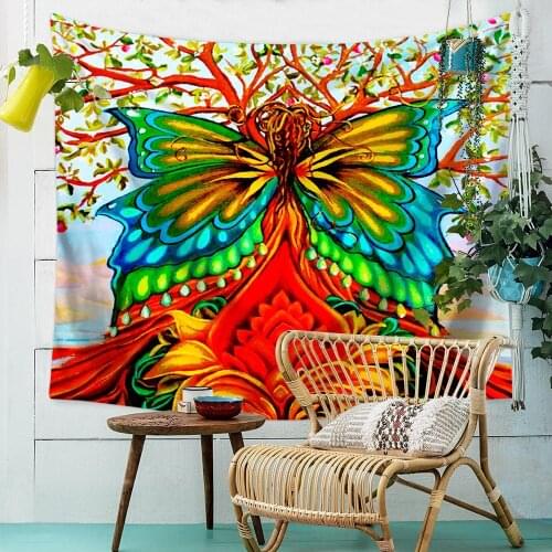 Life Tree Psychedelic Magical Mysterious Wall Hanging Artistic Angel Beauty Girls Tapestries