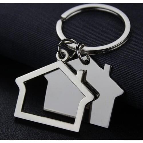 Metal House Home Keychain Pendant Hollow Out Keyring For Women Bag Car Unisex Christmas Present Gift Jewelry