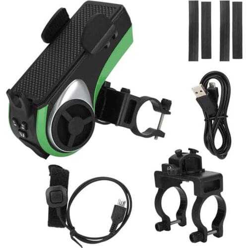 Waterproof Multifunctional Bicycle Speaker 4In1 Bike Audio Brass Speaker Phone Bracket Headlight Power Bank Bicycle Accessory