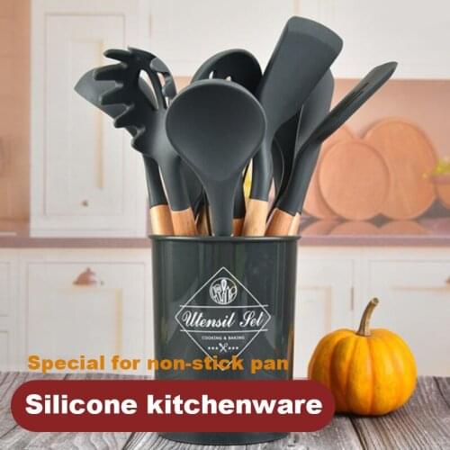11PCS Utensils-Set Silicone Kitchenware With Storage Box Non-Stick Heat Resistant Baking Tools