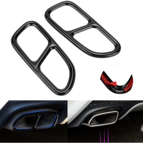 2pcs Exhaust Tip Trim Frame Quad Outlet Replacement for Mercedes-Benz CLA SLK R172 SL R231