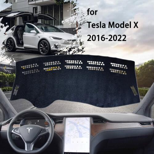 Dashboard Cover Dashmat Nonslip Cushion Sunshade Carpet for Tesla Model X P90D 75D 90D 100D 2016~2022 Avoid Light Mat Sunshield