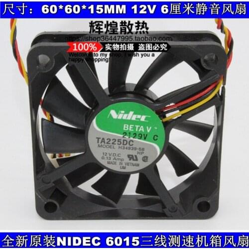 NEW NIDEC TA225DC H34939-58 6CM 6015 12V 0.12A silence cooling fan