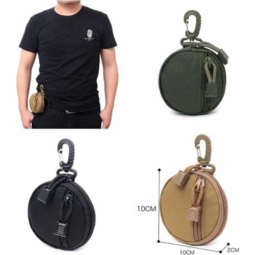 New Round Tactical Wallet Pouch Portable Coin Key Pocket For Hunt Waist With Clip Outdoor Accessories Bag EDC Purse