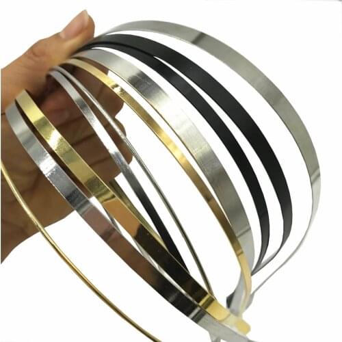 50pcs 1.2mm 3mm 5mm 7mm 10mm Metal Headband Silver Gold Black Hairband for Girls DIY Crafts Hair Hoop Headwear Wholesale