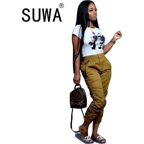 Solid Color Casual Women Long Pants Double Side Zipper Ruched Streetwear Trousers Sweatpants K-Pop Cargo Pants Cool Girl