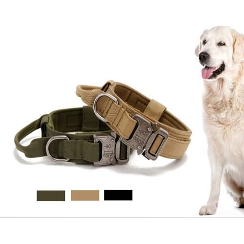 Dog Collar Thickened Double Layer Medium Large Pet Cat Dogs Harness XL Code Outdoor Training Military Tactical Dogs Collars
