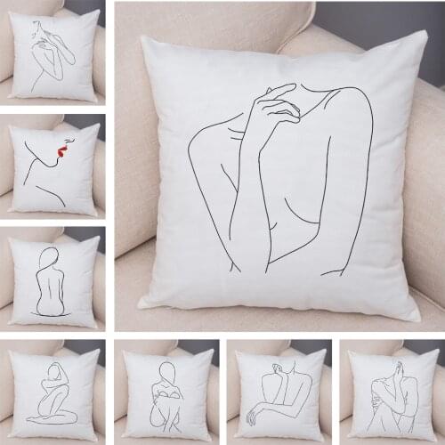 Nordic Style Geometric Simple Pillow Case Short Plush Decor Beautiful Girl Cushion Cover for Sofa Car Home Pillowcase 45x45cm