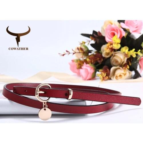 COWATHER fashion design women belt top quality cow leather belt for women new arrival jeans cowhide female strap free shipping
