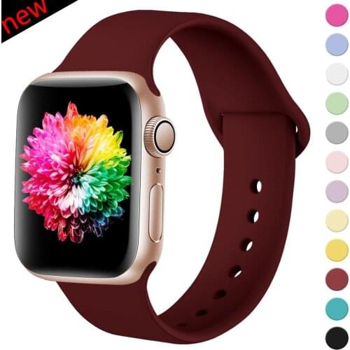 Strap for Apple watch band 44mm 40mm 38mm 42 mm bracelet iwatch Sport silicone wrist belt correa apple watch series 6 SE 5 4 3