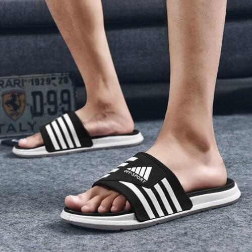 Coslony Slippers for Men three stripes shoes Thick Sole Non-slip luxury brand Sandals Summer Slides Mens Beach Shoes Man Slipper