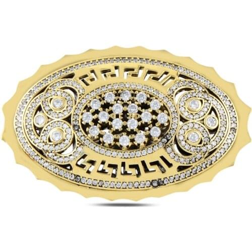 Silverlina Silver Zircon Stone Authentic Brooch