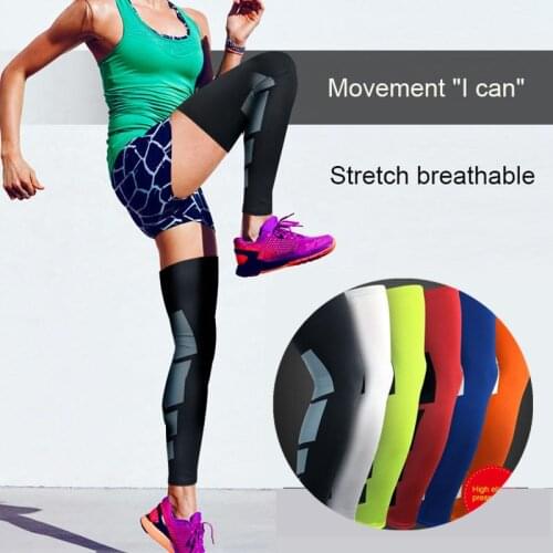 Compression Leg Sleeve Calf Stretch Brace Elastic Knee Protector Sport Safety Basketball Running Legging Knee pad Workout Brace