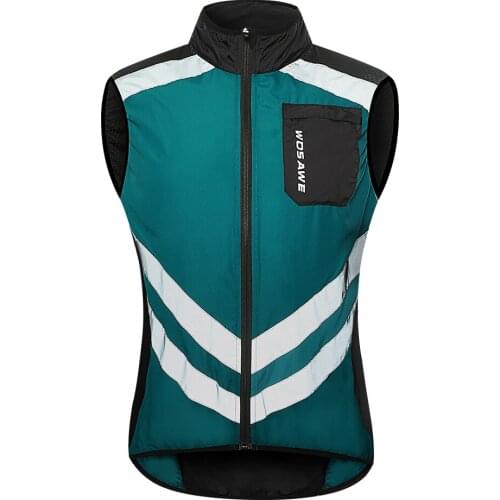 High Visibility Windproof Cycling Vest Windbreaker Cycling Man Windstopper Bicycle Reflective Clothing Sleeveless Bike Jacket