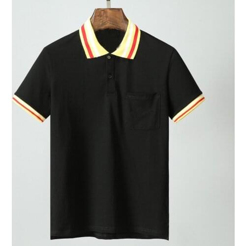 High New Novelty 2018 Men Embroidered stripes Pocket Fashion Polo Shirts Shirt Hip Hop Skateboard Cotton Polos Top Tee #J2