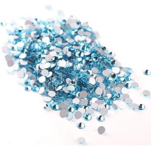 High Quality Fashion Aquamarine Glass Stones Use With Glue SS3-SS34 3D Nail Art Rhinestones For Fashion Decoration Free Shipping