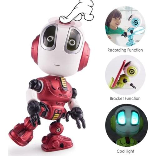 Fun Intelligent Recording Talking Alloy Robot Kids Toys Education Toys LED Eyes Manual Sensing Deformation Robot Toys Girls