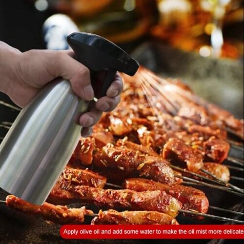 1PCS 500ML Stainless Steel Oil Spray Bottle BBQ Picnic Cooking Oil Leak Proof Sprayer Bottle Cookware Kitchen Accessories