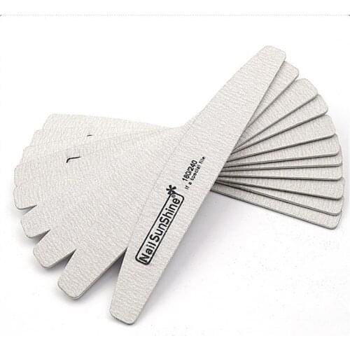 10 pcs Wood Nail Files 180/240 100/180 zebra nail file Manicure Wood Sanding Nails Files emery board