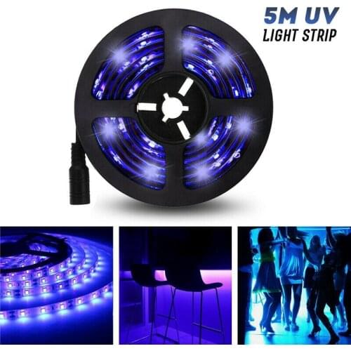 20W LED UV Light Strip Ultraviolet Flexible Purple 16.5FT Blacklight 5M 300LEDs