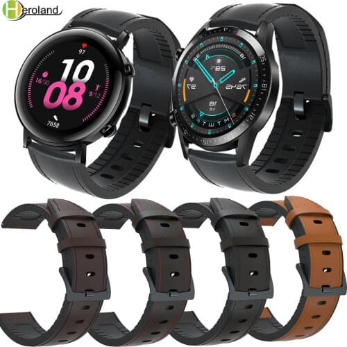 22mm Watch Strap leather For HUAWEI WATCH GT 2 46mm Quick Release Watchband 20mm Wristband For HUAWEI WATCH GT 2 42mm belt