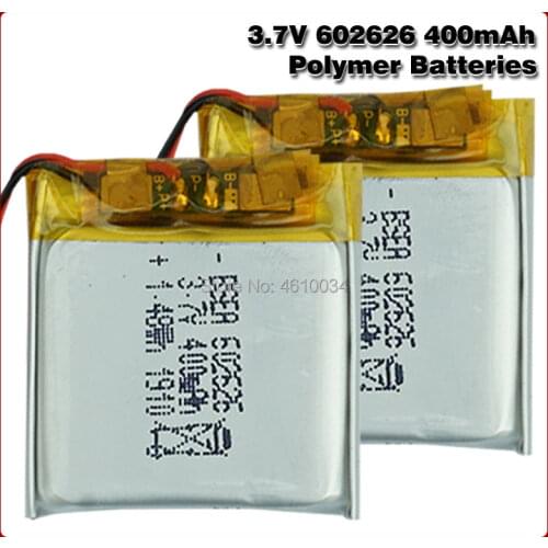 3.7V 400MAH 602626 PLIB polymer lithium ion / Li-ion battery for MP3 MP4 MP5 GPS SMART WATCH tablet pc battery