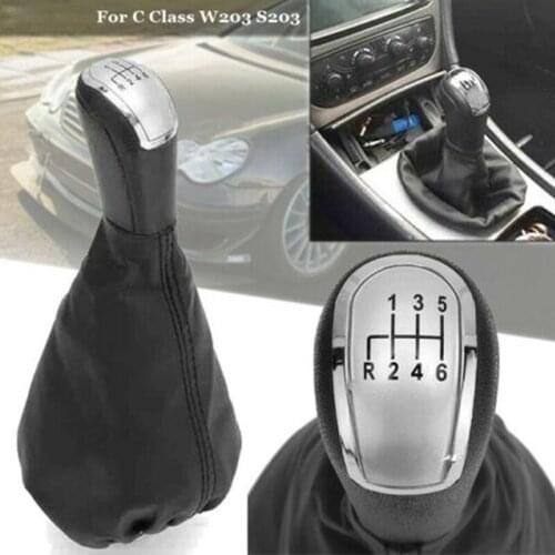 6 Speed Gear Stick Shift Knob Gaiter Boot Cover for Mercedes Benz C-Class W203 S203