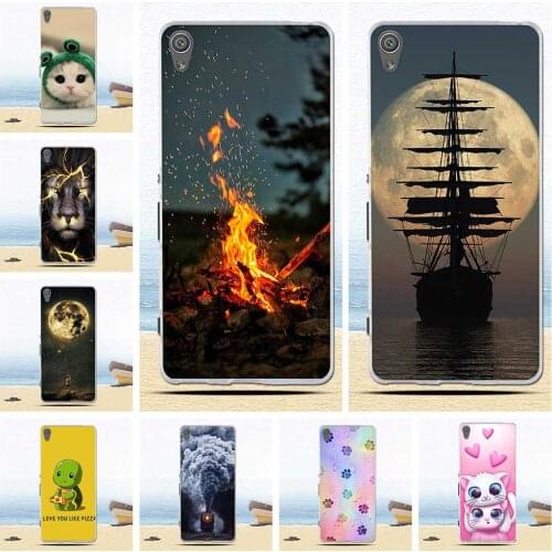 Phone Case For Sony Xperia XA Case F3111 F3112 Soft Silicone TPU Fashion Flower Painted Back Cover For Sony Xperia XA1 Plus Case