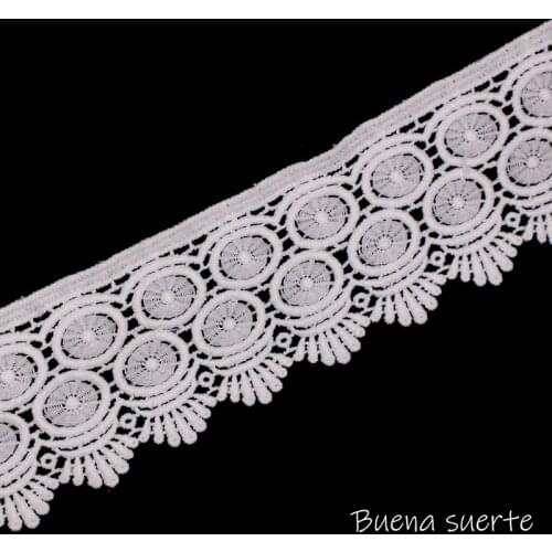 2Y Crown Round Eyes Black White Embroidered Fabric Lace Trim Ribbon Handmade DIY Sewing Supplies Craft for Costume Decoration