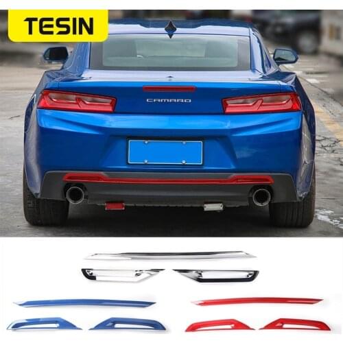 Car Rear Bumper Decoration Trim Fog Light Lamp Cover Trim Bezels Body Sticker Moulding for Chevrolet Camaro 2017+ Accessories