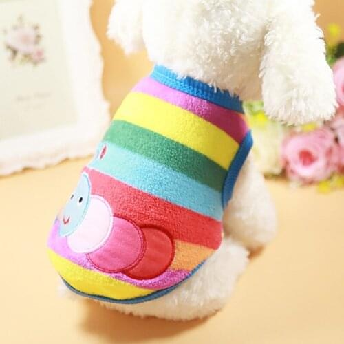 Pet Cartoon Coat Dog Sweater Classic Embroidery Vest Clothes Pet Cat Clothes Teddy Chihuahua Jacket For Small Dogs Clothing