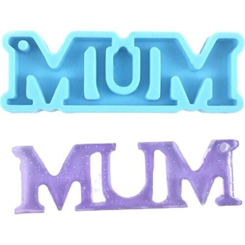MUM Letters Keychain Epoxy Resin Mold Pendant Casting Silicone Mould DIY Crafts Ornaments Jewelry Home Decorations Casting Tool