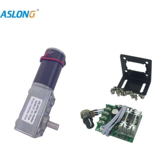 Dc Motor 12V 24V Reversed 12-470Rpm Worm Gear Electric Motor High Torque 3.4-70Kg Reducer Rotating Table Door Self-Locking