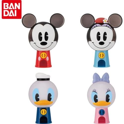 Bandai Original Disney Mini Big Head Gacha Machine Mickey Mouse Minnie Mouse Daisy Duck Donald Duck Anime Action Figures Toys