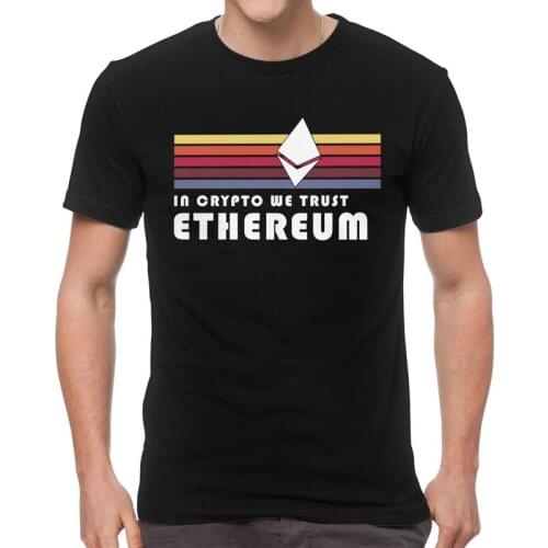 Ethereum Stripes In Crypto We Trust T-Shirts Men Novelty T Shirt Short Sleeve Crypto Cryptocurrency Tshirts Cotton Tees Top