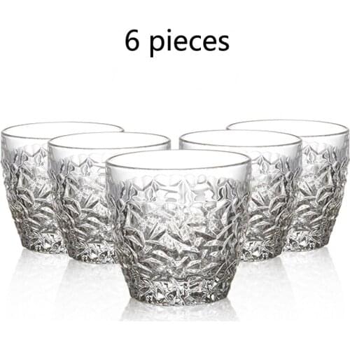 Crystal Whiskey Glass Cup 300 ml Wine Drinking Glass 6 pcs Crystal Glasses Drink for Fruit Juice Beer Tea Water Milk Hotel Bar