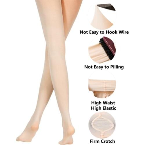 Girls Solid Color Pantyhose Footed Ballet Dance Stockings Nylon Velvet Pantyhose for Women Tights 3 Pairs